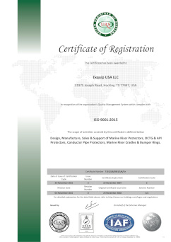 9001 certificate exquip usa